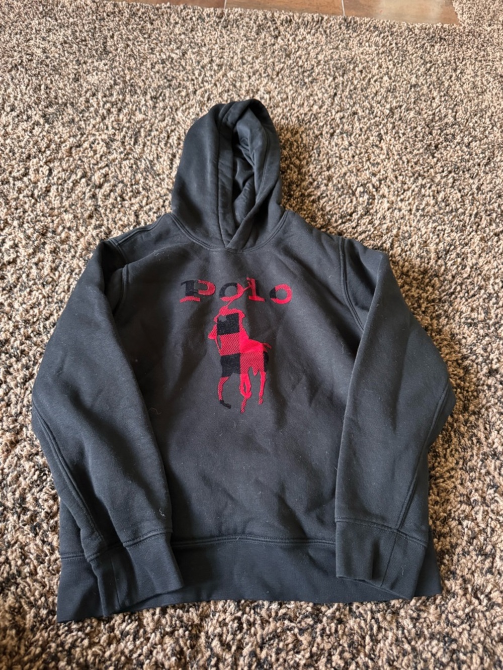 Polo Ralph Lauren kids size medium (10/12) black/red hoodie